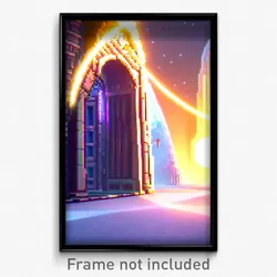 Pixel Art Poster - Showy Portal (8 Bit Psychedelic Trippy Video Game Print)