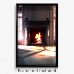 Pixel Art Poster - Glaring Fireplace (8 Bit Psychedelic Trippy Video Game Print)