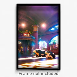 Pixel Art Poster - Curvy Zoo (8 Bit Psychedelic Trippy Weird Video Game Print)