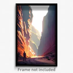 Pixel Art Poster - Unwelcoming Canyon (8 Bit Psychedelic Video Game Print)