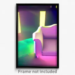 Pixel Art Poster - Squiggly Couch (8 Bit Psychedelic Trippy Video Game Print)