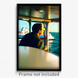 Pixel Art Poster - Memorable Ferry (8 Bit Psychedelic Trippy Video Game Print)