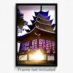 Pixel Art Poster - Tremendous Pagoda (8 Bit Psychedelic Trippy Video Game Print)