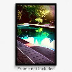 Pixel Art Poster - Shady Pool (8 Bit Psychedelic Trippy Weird Video Game Print)