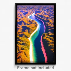 Pixel Art Poster - Flawless Inlet (8 Bit Psychedelic Trippy Video Game Print)