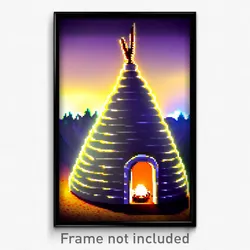 Pixel Art Poster - Squiggly Wigwam (8 Bit Psychedelic Trippy Video Game Print)