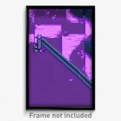 Pixel Art Poster - Purple Conquest (8 Bit Psychedelic Trippy Video Game Print)