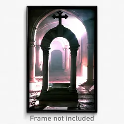 Pixel Art Poster - Stark Crypt (8 Bit Psychedelic Trippy Weird Video Game Print)