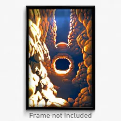 Pixel Art Poster - Crowded Hole (8 Bit Psychedelic Trippy Video Game Print)