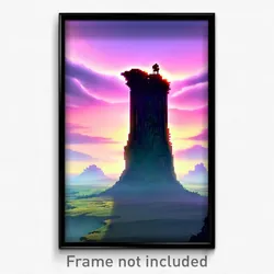 Pixel Art Poster - Gorgeous Outland (8 Bit Psychedelic Trippy Video Game Print)