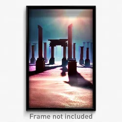 Pixel Art Poster - Villainous Henge (8 Bit Psychedelic Trippy Video Game Print)