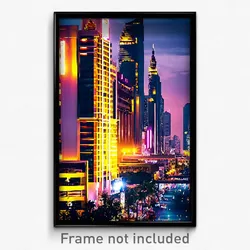 Pixel Art Poster - Glossy Thai City (8 Bit Psychedelic Trippy Video Game Print)