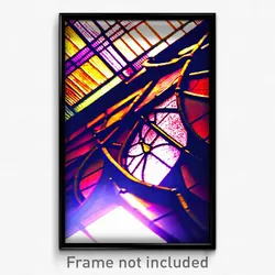 Pixel Art Poster - Polished Stained Glass (8 Bit Psychedelic Video Game Print)