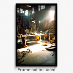 Pixel Art Poster - Tattered Workshop (8 Bit Psychedelic Trippy Video Game Print)