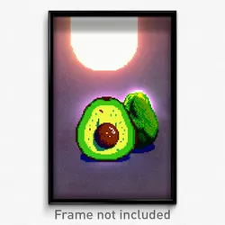 Pixel Art Poster - Musty Avocado (8 Bit Psychedelic Trippy Video Game Print)