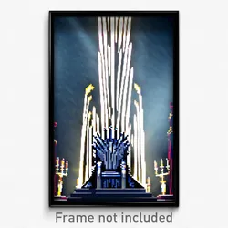 Pixel Art Poster - Distinct Throne (8 Bit Psychedelic Trippy Video Game Print)