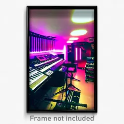 Pixel Art Poster - Cool Music Studio (8 Bit Psychedelic Trippy Video Game Print)