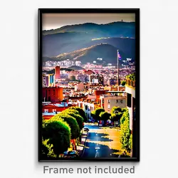 Pixel Art Poster - Mountainous Barcelona (8 Bit Psychedelic Video Game Print)