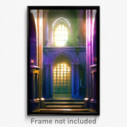 Pixel Art Poster - Bright Crypt (8 Bit Psychedelic Trippy Video Game Print)