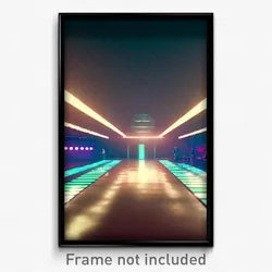 Pixel Art Poster - Calm Discotheque (8 Bit Psychedelic Trippy Video Game Print)