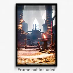Pixel Art Poster - Humongous Forge (8 Bit Psychedelic Trippy Video Game Print)
