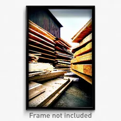 Pixel Art Poster - Noteworthy Lumber Yard (8 Bit Psychedelic Video Game Print)