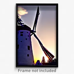 Pixel Art Poster - Drab Windmill (8 Bit Psychedelic Trippy Video Game Print)