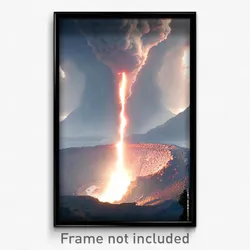 Pixel Art Poster - Thunderous Crater (8 Bit Psychedelic Trippy Video Game Print)