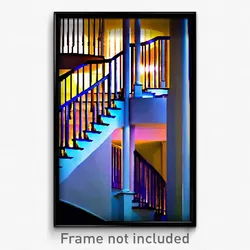 Pixel Art Poster - Electric Balustrade (8 Bit Psychedelic Video Game Print)