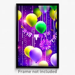 Pixel Art Poster - Violet New Year Day (8 Bit Psychedelic Video Game Print)