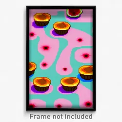 Pixel Art Poster - Harmonious Pastel De Nata (8 Bit Video Game Print)