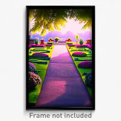 Pixel Art Poster - Famous Garden (8 Bit Psychedelic Trippy Video Game Print)