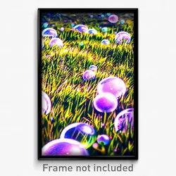 Pixel Art Poster - Bubbly Grass (8 Bit Psychedelic Trippy Video Game Print)