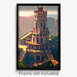 Pixel Art Poster - Slim Citadel (8 Bit Psychedelic Trippy Video Game Print)