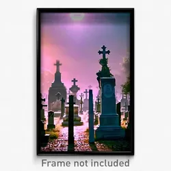 Pixel Art Poster - Unimaginable Cemetery (8 Bit Psychedelic Video Game Print)