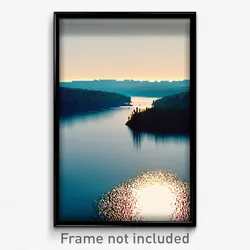 Pixel Art Poster - Ordinary Lake (8 Bit Psychedelic Trippy Video Game Print)