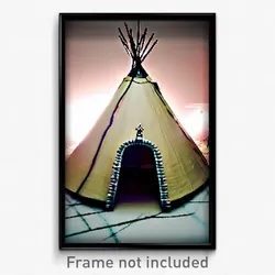 Pixel Art Poster - Creepy Tepee (8 Bit Psychedelic Trippy Video Game Print)