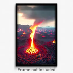 Pixel Art Poster - Mellow Lava Fields (8 Bit Psychedelic Video Game Print)