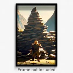 Pixel Art Poster - Colossal Cairn (8 Bit Psychedelic Trippy Video Game Print)