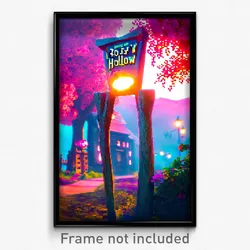 Pixel Art Poster - Rosy Hollow (8 Bit Psychedelic Trippy Weird Video Game Print)