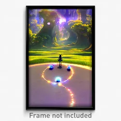 Pixel Art Poster - Wicked Fairy Ring (8 Bit Psychedelic Trippy Video Game Print)