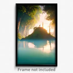Pixel Art Poster - Imaginary Wilderness (8 Bit Psychedelic Video Game Print)