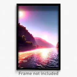 Pixel Art Poster - Captivating River (8 Bit Psychedelic Trippy Video Game Print)