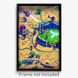 Pixel Art Poster - Quirky Battlefield (8 Bit Psychedelic Video Game Print)