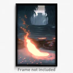 Pixel Art Poster - Dreary Hearth (8 Bit Psychedelic Trippy Video Game Print)