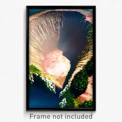 Pixel Art Poster - Natural Crater (8 Bit Psychedelic Trippy Video Game Print)