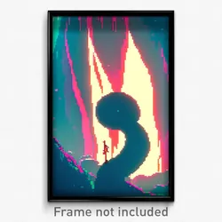 Pixel Art Poster - Wiggly Abyss (8 Bit Psychedelic Trippy Video Game Print)