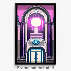 Pixel Art Poster - Glossy Crypt (8 Bit Psychedelic Trippy Video Game Print)