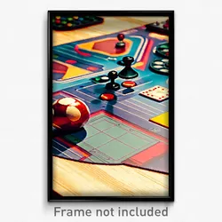 Pixel Art Poster - Ample Board Game (8 Bit Psychedelic Trippy Video Game Print)