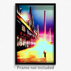 Pixel Art Poster - Dazzling Quay (8 Bit Psychedelic Trippy Video Game Print)